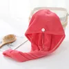 Dry Hair Caps Handduk Quick-Dry Shower Cap Superabsorberande Torkning Turban Wrap Hat Curly Long Tjock Salon Spa Badhattar B8012