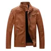 Men's Jackets Men Winter Leather Jacket Biker Motorcycle Zipper Long Sleeve Coat Top Blouses Autumn Winter1