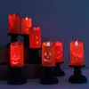 Lampada a candeliere a LED a lume di candela di Halloween Lampada a ragno a lume di candela elettronica a forma di zucca Happy Halloween Party Ornamenti Puntelli H1222