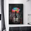 Graffiti Colorful Light Bulb Canvas Painting Home Decoration Wall Art Immagini per soggiorno Poster astratti