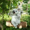 Resina Balançando Koala Animal Figurinhas Jardim de Fadas Figurine Jardim Pendurado Ornamento Decoração Estátua Sculptture Garoto Presentes 210811