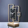 Luxury Desktop Clock Living Room Modern 3d Wall Clock Metal Gold Clocks Table Watch Desk Clock Relogio De Mesa Home Decoration 211112