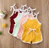 Summer children rompers girl suspenders short jumpsuit baby jumpsuits cotton romper 4 colors choose factory supply