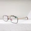 Nowe luksusowe okulary przeciwsłoneczne marki aluminiowe Ultralight Business Casual Mężczyźni Kobiety Złote Kawa Czarne okulary ze stali nierdzewnej Prostokątne okulary ramy Ramki