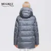 Miegofce Höst Vinterstil Damjacka Mellanlängd Lös polyester Bomull Kvinnor Coat Parkas D21615 211008