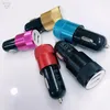 Metal сплавов автомобиль зарядное устройство 2.1A 1A Auto Power Adapter двойные USB зарядные устройства для iPhone 12 13 Samsung GPS MP3 S8 S9 Android телефон с коробкой