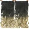 Extensions de cheveux synthétiques à clipser de 24 pouces Trame 120g en 8 couleurs Simulation Faisceaux de cheveux humains FL014