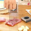 Easy Onion Holder Slicer Vegetable tools Tomato Cutter Stainless Steel Kitchen Gadgets No More Stinky Hands DH0480