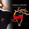 Esmalte colorido grande cervos broches para mulheres natal jóias moda pin animal design bonito broche bom presente presente