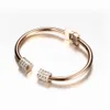 Luxury Rose Gold Color Crystal Bracelets for Women Cuff Bracelet Jewelry Bracelets High Quality Bracelet Pulseiras Q0717