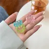 Korean Individual Retro Color Resin Acrylic Geometric Chain Rings for Women Party Jewelry