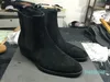 Classic Wyatt Ankle Boots Western Style Black Leather Motorcylcle Boots Men Gentlemen Shoes