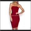 Party Jurken Apparel Mode Vrouwen Herfst Sexy Jurk Dames Strapless Lange Mouwen Effen Kleur Vestidos Maat S-L avond 5WI7E