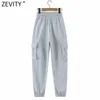 Safari Style Kobiety Vintage Solid Color Spodnie Cargo Chic Elastyczna Talia Bow Mite Spodnie Femme Pantalones Mujer P990 210416