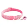 Adjustable Cat Collar With Bell Toy Fashion Buckle Polyester Collars For Cat Pet Neck Strap 19 Colors