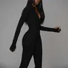 Pajaciki Jumpsuits Bodycon Dopasowany Kombinezon Z Długim Rękawem Body Kobiety Lucky Label Jumpsuit Kobiety Ubrania 20028P 210712