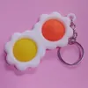 Fidget Simple Key Ring Push Bubble Toys Popper Silicone Finger Fun Bubbles Game Kids Adults 2 3 Holes Balls Educational Novel Stress Relief H41J1OW