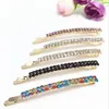 Tjej Crystal Rhinestone Hair Clips Lady Women Barrette Färgad Blå Röd Diamond Hårstol BB Klipp Huvudbonader Hår Tillbehör