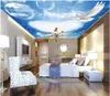 عرف صور خلفيات 3d ذروة جدارية الأزياء الحديثة الأزرق السماء الغيوم البيضاء حمامة السقف جداريات جدار الجداريات الجدار