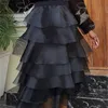 Femmes noir gâteau jupe taille haute fête bureau dames élégant chic modeste femme africaine Slim Fit Club événement été Jupes 210416
