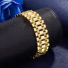 Men's 24k gold plate car flower Link Chain bracelets NJGB019 fashion men watch buckle yellow gold plated bracelet