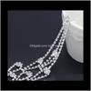 Anklets Drop Delivery 2021 European And American Sell Bridal Beach Rhinestones Anklet Connect The Toe Jewelry Yqcvt