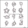 Szpilki, broszki biżuteria 12 sztuk Assorted Rhinestone Imitation Pearl Flower Bról Brooch