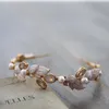 Vintage Freshwater Pearls Gold Leaf Opal Wedding Hair Band Headband Tiara Bridal Headpiece Accessories Women Jewelry 210707