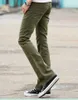 Pantalon en jean évasé pour hommes de style taille haute pantalon long vert noir 210715