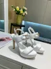 2021 Womens High Heel Sandals 10.5cm 숙녀 플랫폼 여름 패션 파티 신발 단단한 금속 버클 드레스 펌프 녹색 노란색 흰색