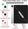 Nieuwe iPad Pro 12.9 Case 5th Generation 2021, Premium Lederen Stand Folio Case met Business Pocket Hard PC Back Cover voor iPad Pro 12.9 inch (Paars)