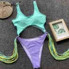 Vintage léopard femmes bikini gland coupe haute sexy maillot de bain une pièce push up maillot de bain d'été ensemble 210414