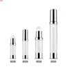 5 ml 10 ml 15 ml 30 ml vide en aluminium argent brillant Aluminium sans air crème crème brouillard Pompe de pompe de pulvérisation, voyage de maquillage cosmétique de voyage Qiy