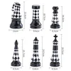 체스 장식품 세라믹 체스 조각 보드 게임 액세서리 국제 체스 홈 인테리어 간단한 체스 맨 장식품 H1102