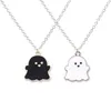 Cute Black White Ghost Pendant Necklace For Women Men Best Friend Lovely Cartoon Link Chain Necklace Fashion Couple Jewelry 2022 G1206