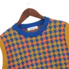 Vintage argyle vrouwen trui vest splice kleur plaid mouwloze ronde hals herfst winter vrouwelijke gebreide blauwe 210819