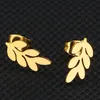 Boucles d'oreilles pour femmes, bijoux à la mode, feuille d'or, accessoires cadeaux, dames européennes et américaines simples