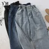 Yuoomuoo Wysokiej Jakości Miękki Vintage Chłopak Dżinsy Dla Kobiet Elastyczna Wysoka Talia Mama Czarne Dżinsy Harajuku Długie Dżinsy Dżinsowe Spodnie 210623