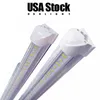 LED Tube T8 8 Ft 8Ft High Lumen Light V Shape Integrate Double SideWarehouse Factory Lighting Cooler Door Tubes Freezer Shop Lamp AC 110-277V USALIGHT