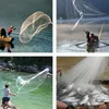 Fishing Accessories 24M 48M Net With Sinker Network Hand Throw Small Mesh Cast Catch Fish Gill Tool USA Style6800701