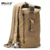 Grande homem saco de viagem mochila mochila masculino bagagem canvas balde ombro exército sacos para meninos homens mochilas mochilas xa88c 210929