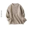 Yedians Solid Pullover Sweater Knitted Women Winter Long Sleeve O Neck Cashmere Warm Loose Jumper Ladies 210527
