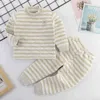 Kid Pyjama Winter Kinderkleding Sets Warme Fleece Pyjama Voor Jongens Dikker Meisjes Nachtkleding Baby Thermisch Ondergoed 211130