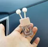 Wooden 8ML Car Vent Clips Perfume Bottle Rearview Hanging Ornament Cube Perfumes Empty Bottles Air Fragrance Essential Oils Diffuser SN2670