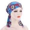 Kvinnor Muslim Printed Hijab Hat Turban Cancer Chemo Cap Indian Beanie Flower Head Wrap Scarf Cover Hair Faugh Headwear Bonnet