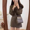 Plaid femmes automne grande taille crayon au-dessus du genou, Mini jupe Femme Vintage jupes Jupe Femme Faldas Mujer 210417