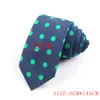 Jeans mager slips för män kvinnor prickar smala hals kostymer denims bröllop affärsblommiga tryck slips gravater
