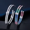 Designer di orecchini a cerchio di moda per le donne Orecchini colorati AAA Cubic Zirconia 925 Argento Post Gioielli in rame Orecchini di lusso in oro 18k Ragazze Regalo di Natale