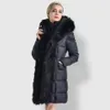 Winter Lange Down Cotton Coat Women's European en American Dikke katoenen gewatteerde jas met grote bontkraag 210819