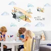 Wall Stickers for Kids Rooms Vinyl Sticker for Children Room Chambre Bebe Teen Decoration Aircraft Wall Art 210929